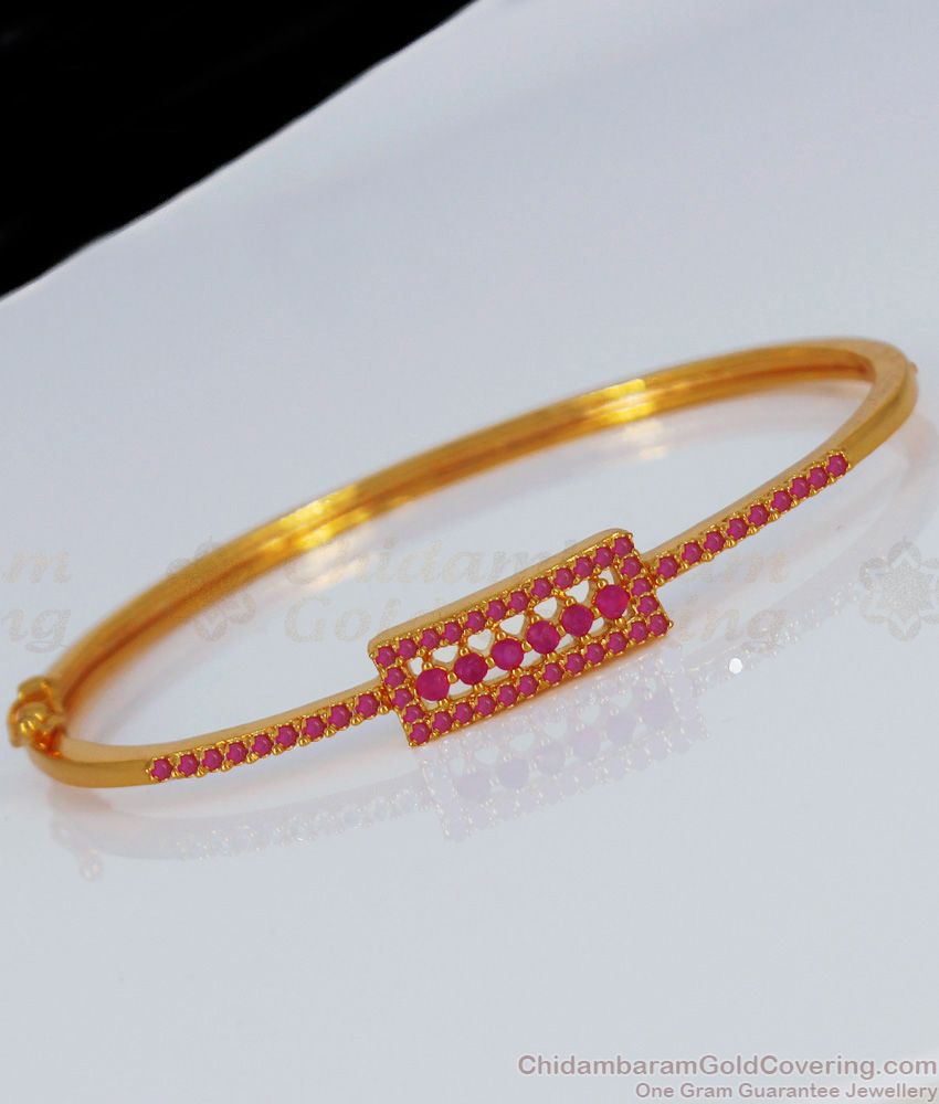 Latest Full Ruby Stone Gold Bracelets For Womens Fashion Wear BRAC376