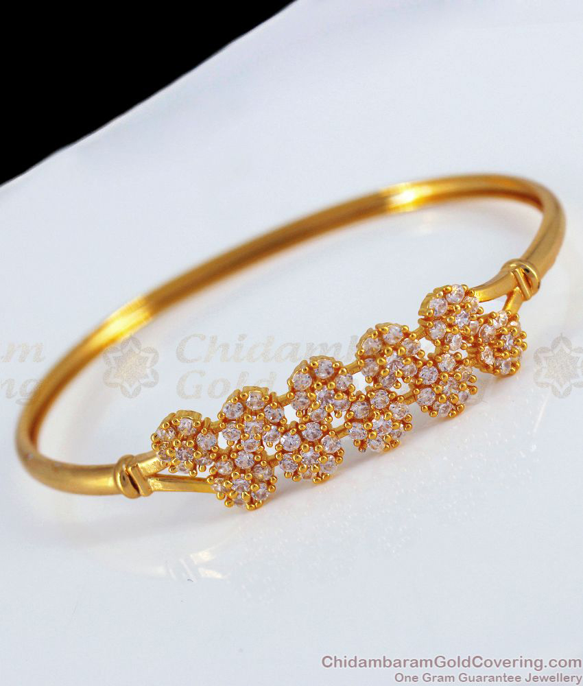 Trendy Diamond Stone Design Gold Bracelet For Party Wear BRAC392