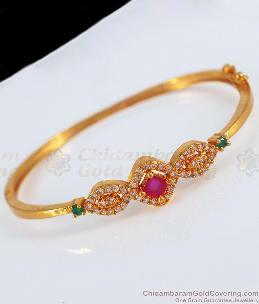 Gold Plated Bracelets With Precious Stone Jewelry For Party Wear BRAC399