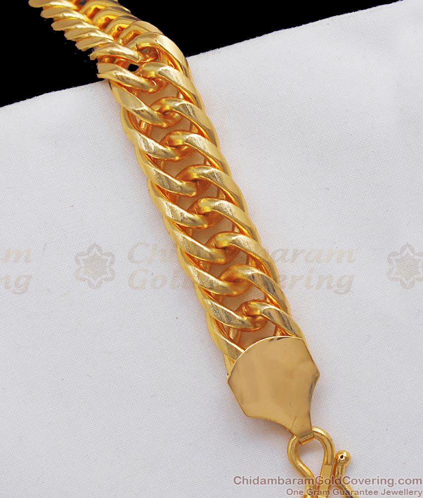 Grand Thick Mens Gold Bracelet One Gram Gold Jewelry BRAC420