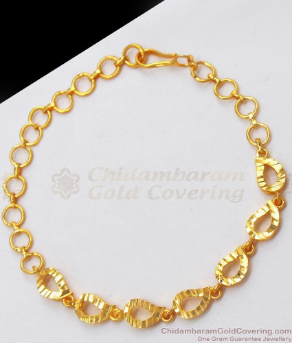 Buy Latest Gold Design Bracelet Double Line Broad 1 Gram Gold Bracelet for  Men