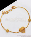 Attractive Heartin Design Flexible Gold Bracelets BRAC438