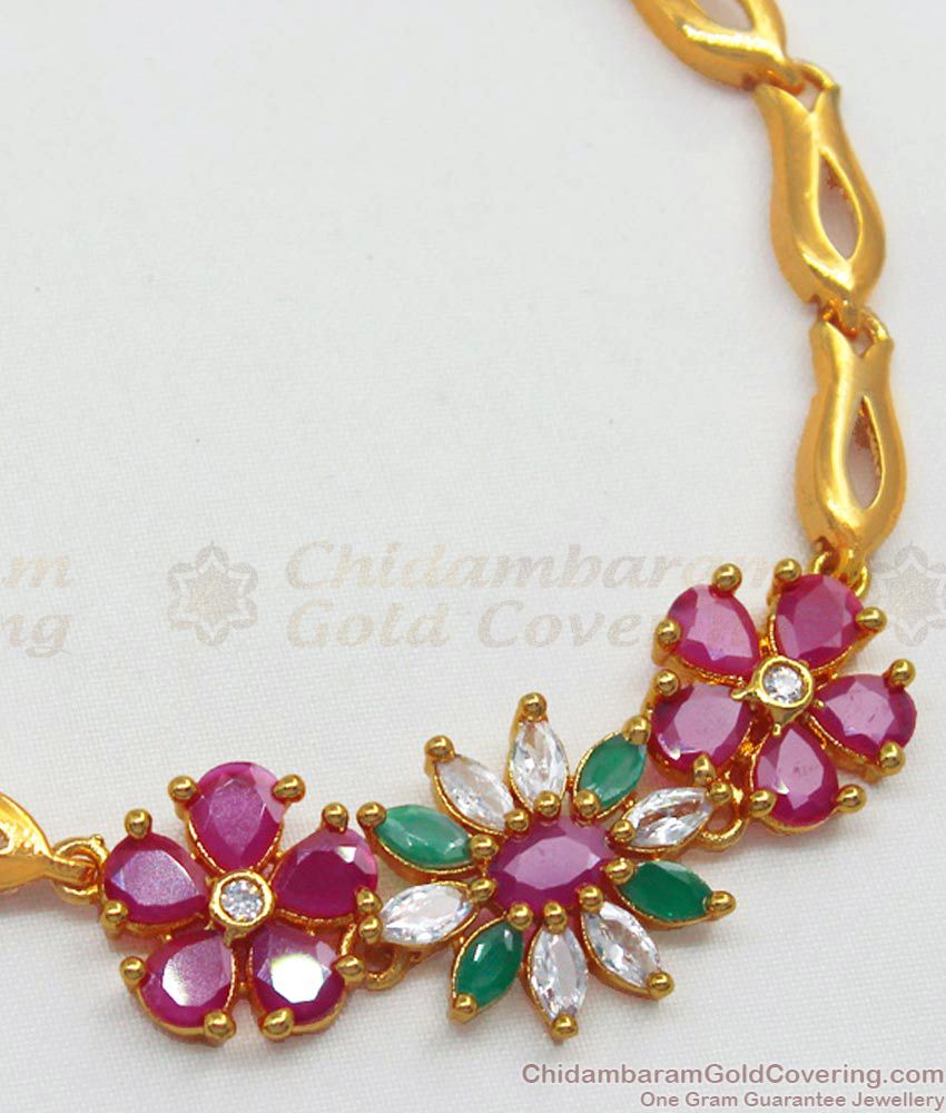 Multi Stone Gold Plated Bracelets For Womens BRAC443