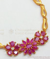 Flourishing Flower Design Ruby Gold Bracelets BRAC444
