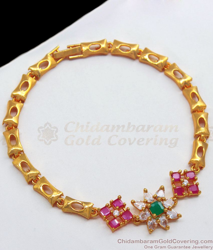 New Arrival Multi Stone Gold Plated Bracelets BRAC445