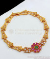 Dazzling Triple Color Stone Gold Plated Bracelets BRAC447