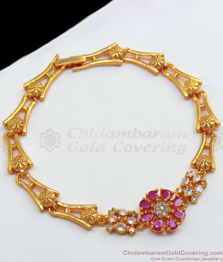 Fascinating Full Ruby Stone Gold Bracelets BRAC449