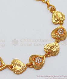 Attractive Heart Design AD Stone Gold Bracelets BRAC453 Attractive Heart Design AD Stone Gold Bracelets BRAC453