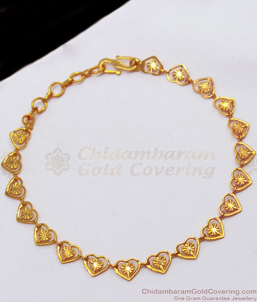 Gorgeous Heartin Design Gold Plated Bracelets BRAC456