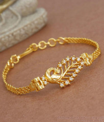 Sparkling AD Stone Gold Plated Peacock Bracelets BRAC460