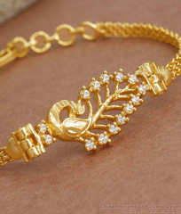 Sparkling AD Stone Gold Plated Peacock Bracelets BRAC460