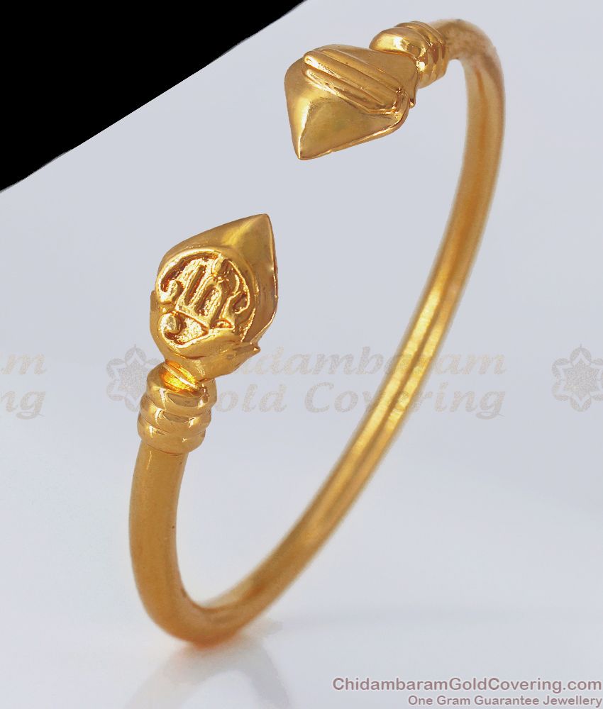 Om Murugan Model Real Impon Gold Bracelet Mens Tradition Wear BRAC468