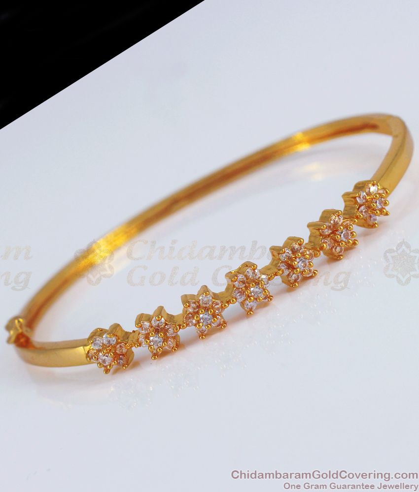 Diamond Stone Gold Bracelet Open Type BRAC488