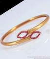 Delicate Open Kada Ruby Design Gold Bracelet BRAC503