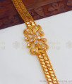 Glittering White Stone Flower Design Gold Chain Bracelet BRAC513