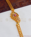Heart Chain Flower Design Multi Stone Gold Bracelet BRAC514