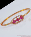 Trendy Oval Shaped Gold Bracelet Ruby Stone BRAC530