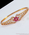 Stylish Open Type Gold Bracelet Diamond Ruby Stone Shop Online BRAC534