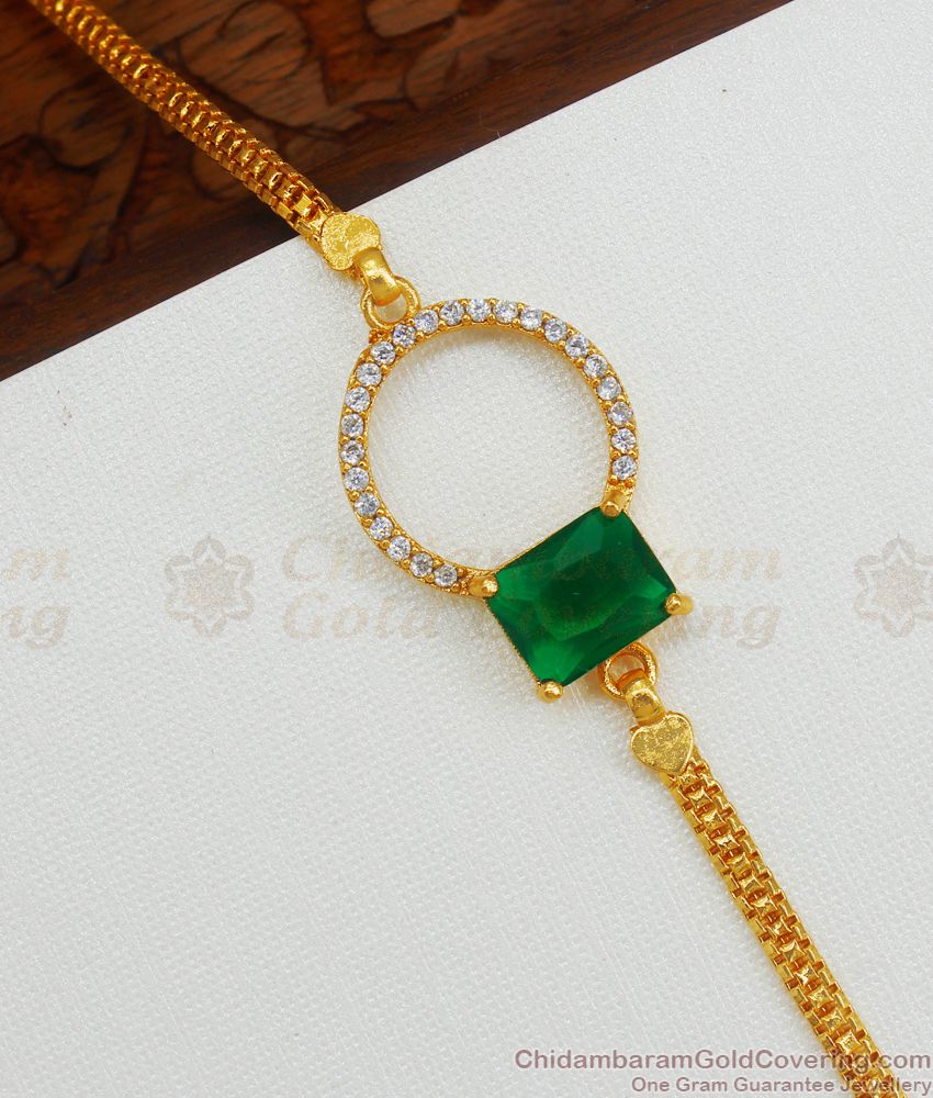 High on Fashion Gold Womens Bracelet Emerald Stone BRAC539