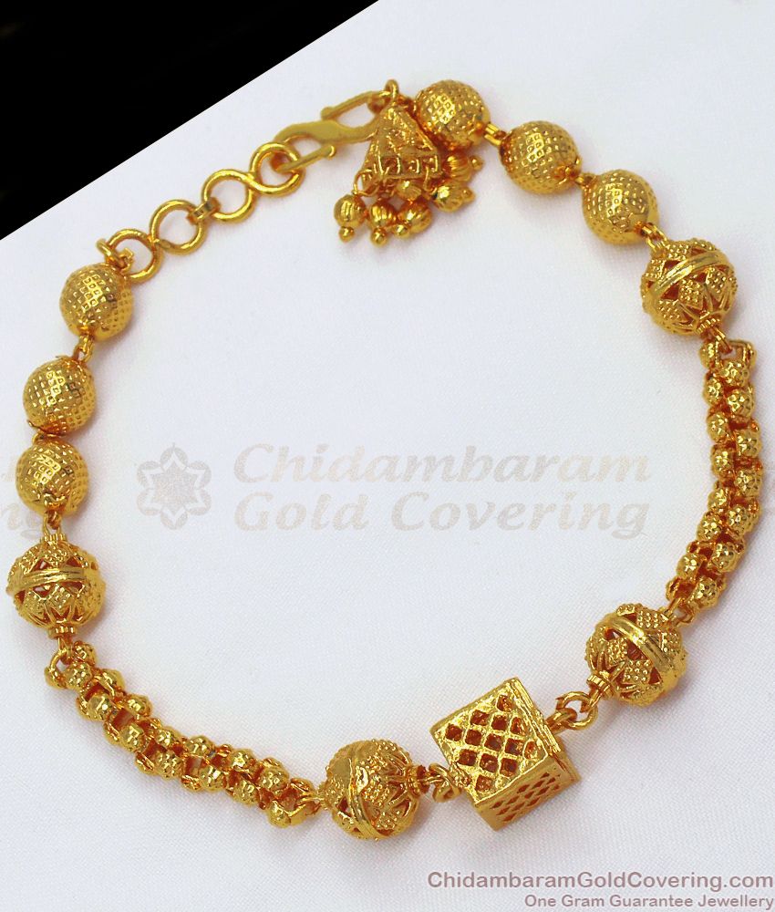 Unique One Gram Gold Ball Square Design Bracelet BRAC540