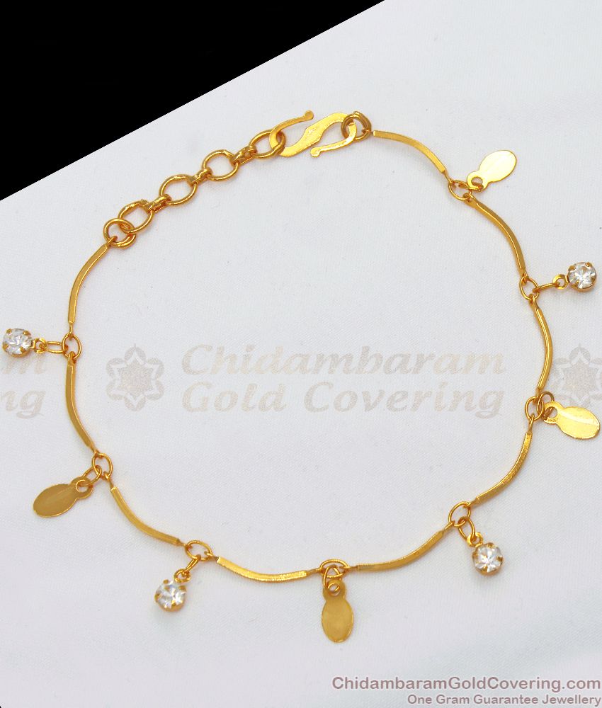 One Gram Gold Plated Ad Stone Hanging Bracelet Design Shop Online BRAC547