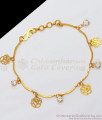 One Gram Gold Bracelet Hanging White Stone Online Fashion BRAC548