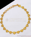 Elegant One Gram Gold Bracelet Heart Shaped Chain Hook Type BRAC553