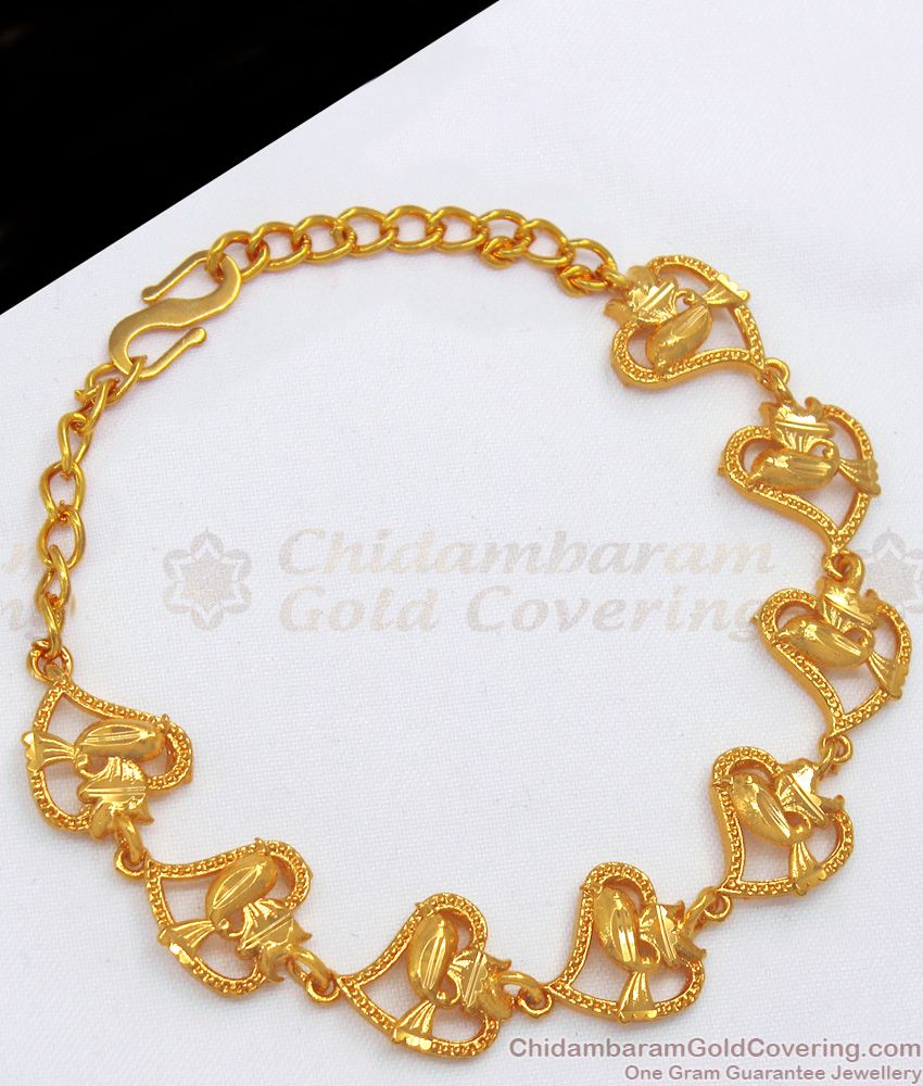 Lovely Heart Shaped Gold Bracelet Imitation Jewelry Shop Online BRAC557