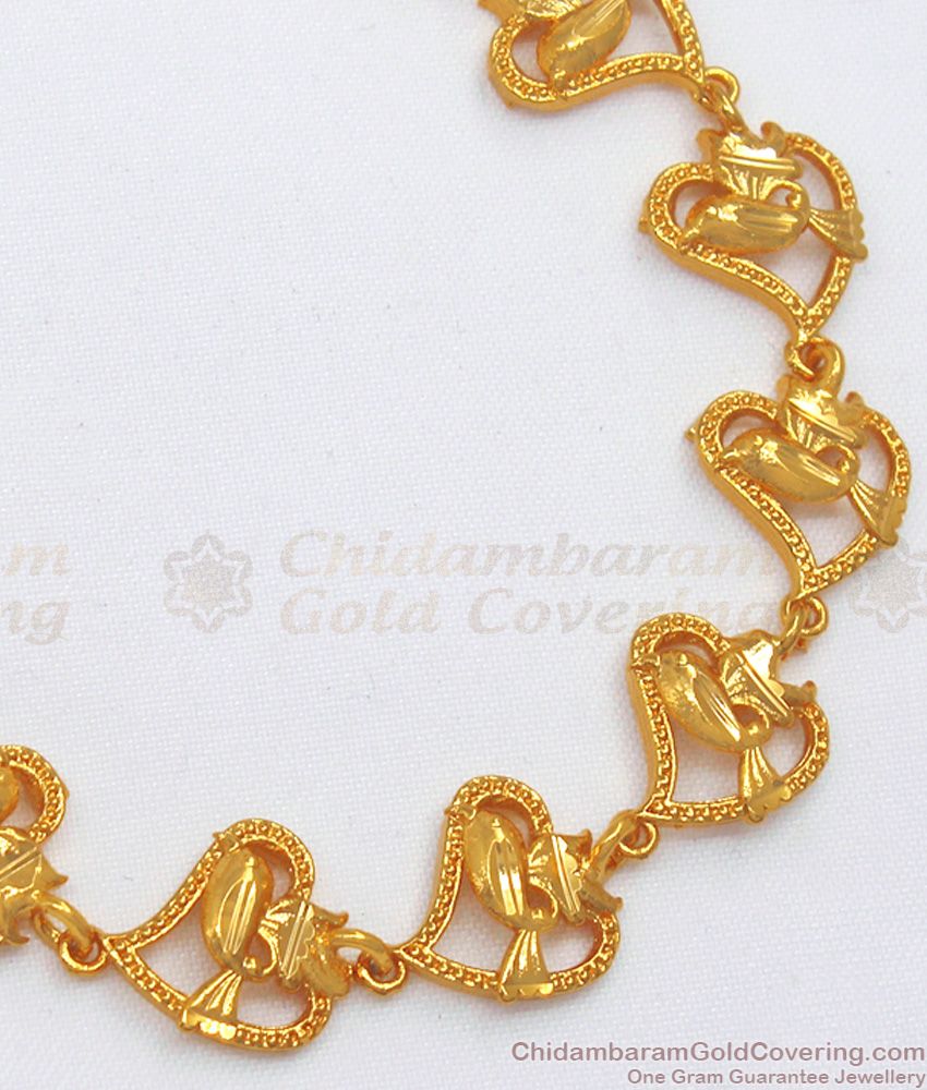 Lovely Heart Shaped Gold Bracelet Imitation Jewelry Shop Online BRAC557