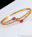 Latest Gold Bracelet Party Wear Design Ruby White Stone BRAC559