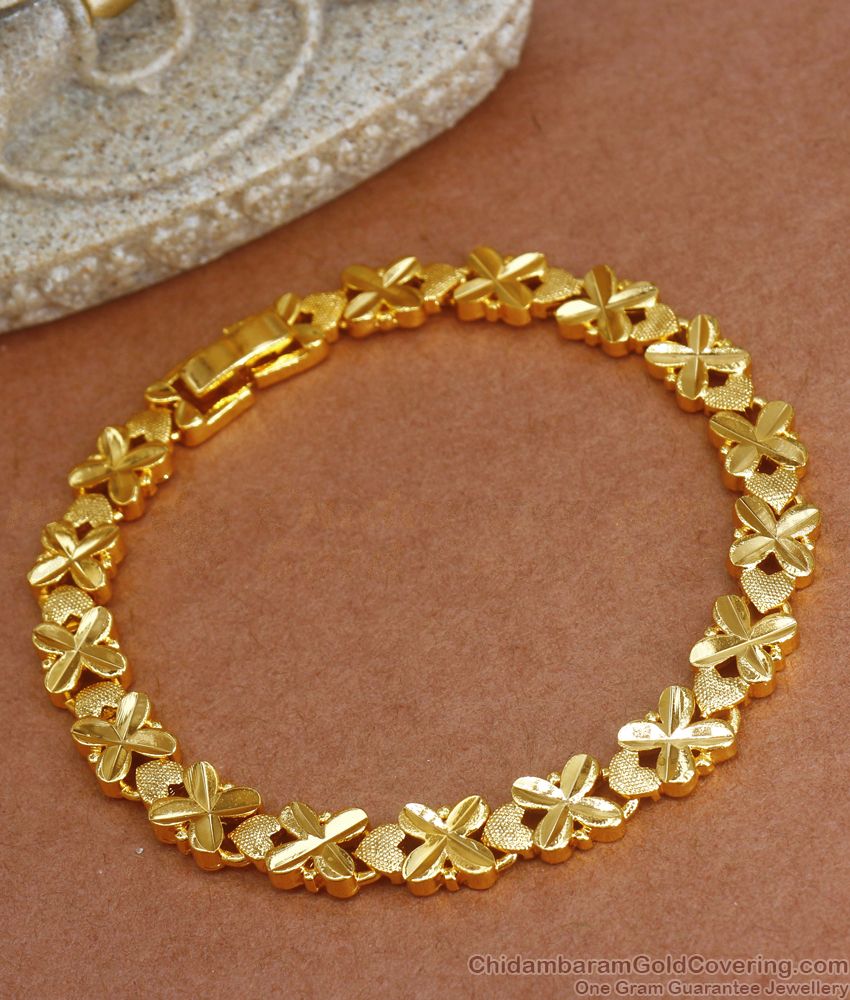 Daily Wear 1 Gram Gold Imitation Bracelet Floral Design BRAC565