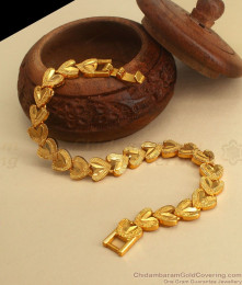 One Gram Gold Imitation Bracelet Heart Design Jewelry BRAC567 One Gram Gold Imitation Bracelet Heart Design Jewelry BRAC567