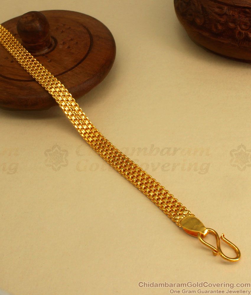 Plain One Gram Gold Bracelet Simple Chain Design Daily Wear BRAC569