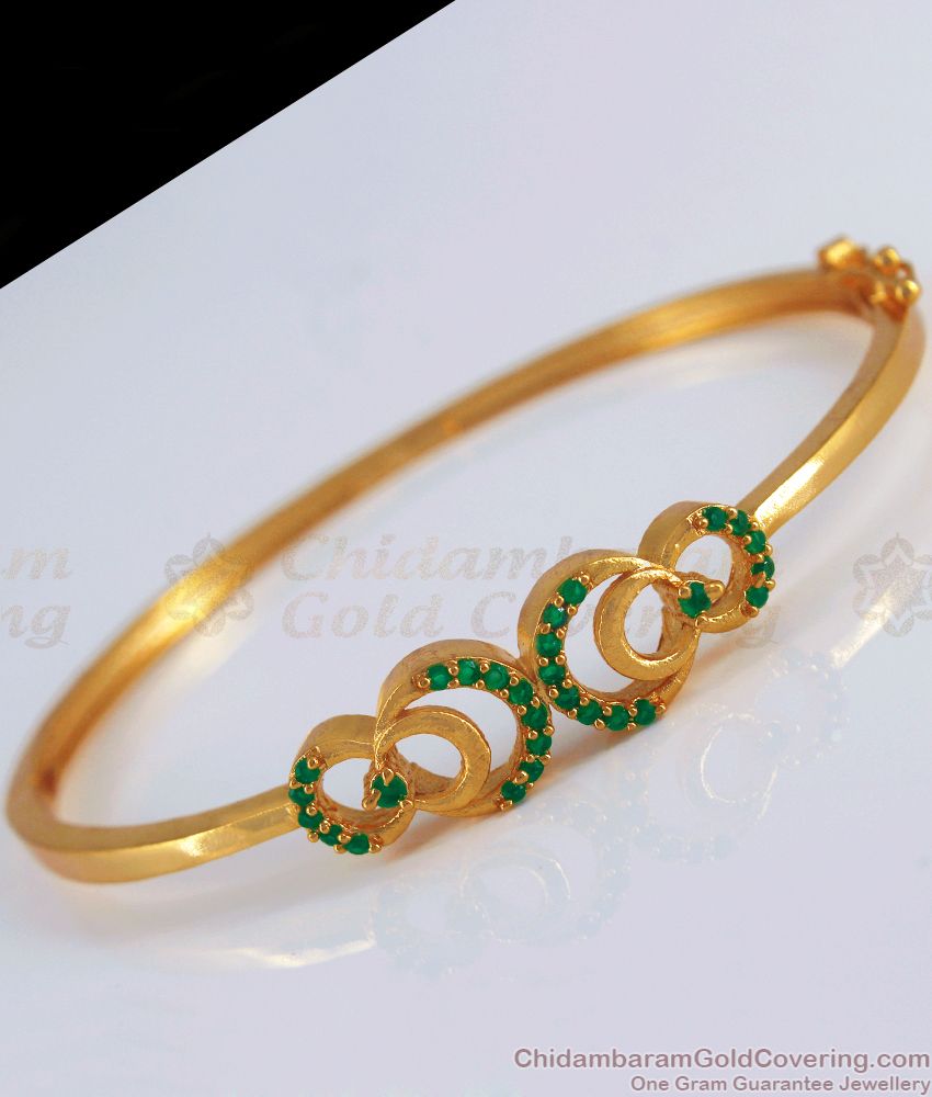 Fascinating Gold Bracelets Emerald Stone Womens Fashion Jewelry BRAC585