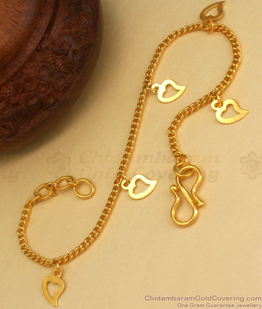 Gold Plated Bracelet Chain Type Heart Design BRAC602