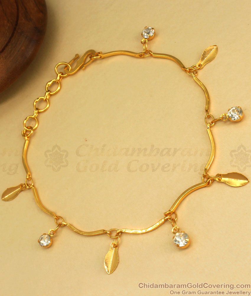 Elegant One Gram Gold Bracelet White Stone Every Occasion BRAC604