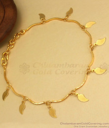 Delicate Gold Plated Bracelet Light Weight Collections Plain Leaf Design BRAC605
