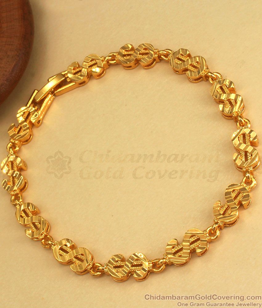 Dollar Symbol Gold Plated Bracelet Richie Rich Mens Design BRAC610