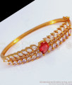 Gold Plated Bracelet Ruby White Stone Womens Collection BRAC621