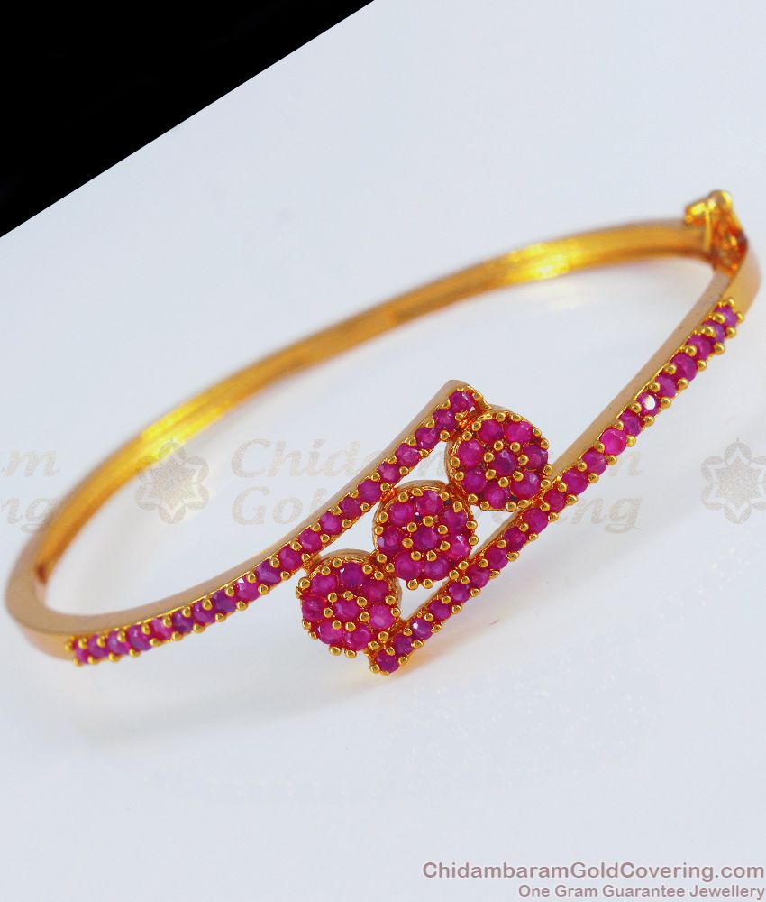 Gorgeous Full Ruby Stone Gold Plated Bracelet BRAC626