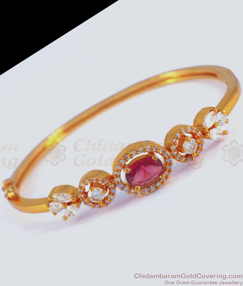 Royal Ruby Stone Gold Plated Bracelet Queen Look BRAC629