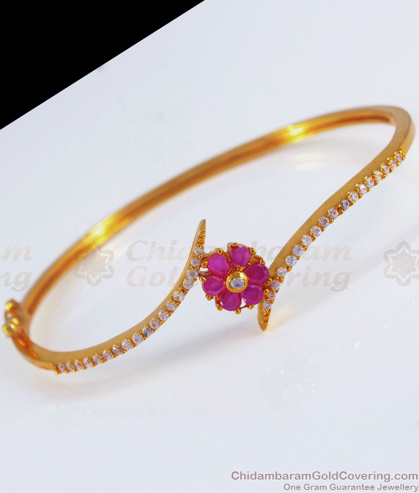 Stylish One Gram Gold Bracelet Curved Pattern BRAC632