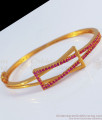Stylish Gold Bracelet Ruby Stone Triangle Design Shop Online BRAC636