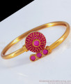 One Gram Gold Plated Bracelet Ruby Stone Circle Shape BRAC637