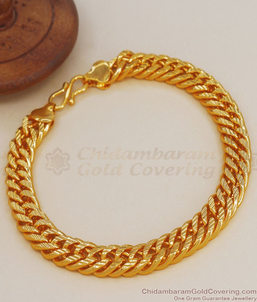 Grand 22K Gold Plated Mens Thick Bracelet Collection BRAC647