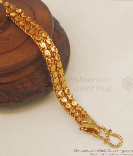 1 Gram Gold Forming Om Superior Quality Unique Design Bracelet for Men -  Style C352 – Soni Fashion®