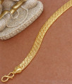 Real Gold Tone Thick Bracelet For Men Plain Strips Pattern BRAC688
