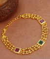 Emerald Dual Ruby Kemp Stone Gold Bracelet Party Wear Collections BRAC698