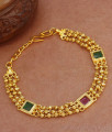 Dual Emerald Stone Gold Imitation Bracelet Beads Design BRAC699