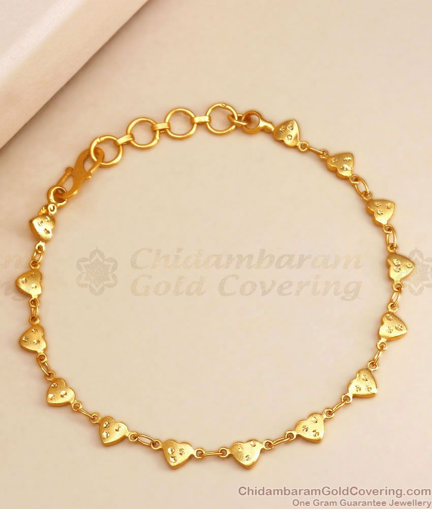 Heart Pattern Forming Gold Bracelet Womens Fashion BRAC713